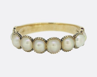 Victorian Eight-Stone Natural Pearl Ring