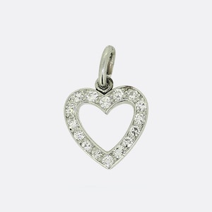 Cartier Art Deco Diamond Heart Charm Pendant