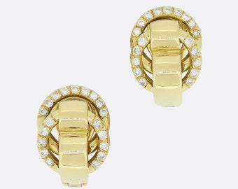 Vintage Hermes Diamond Clip on Earrings