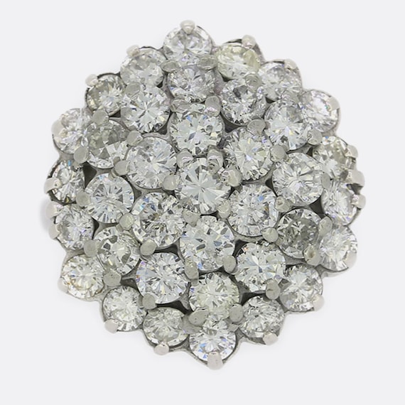 3.50 Carat Vintage 1970s 18ct White Gold Diamond C