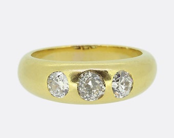 Antiker Dreistein Diamant Ring