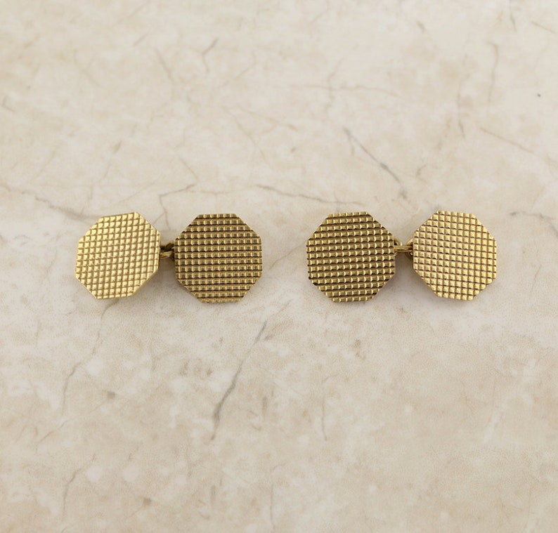 Cropp and Farr Octagonal Cufflinks 9ct Yellow Gold Cropp and Farr Octagonal Cufflinks 9ct Yellow Gold