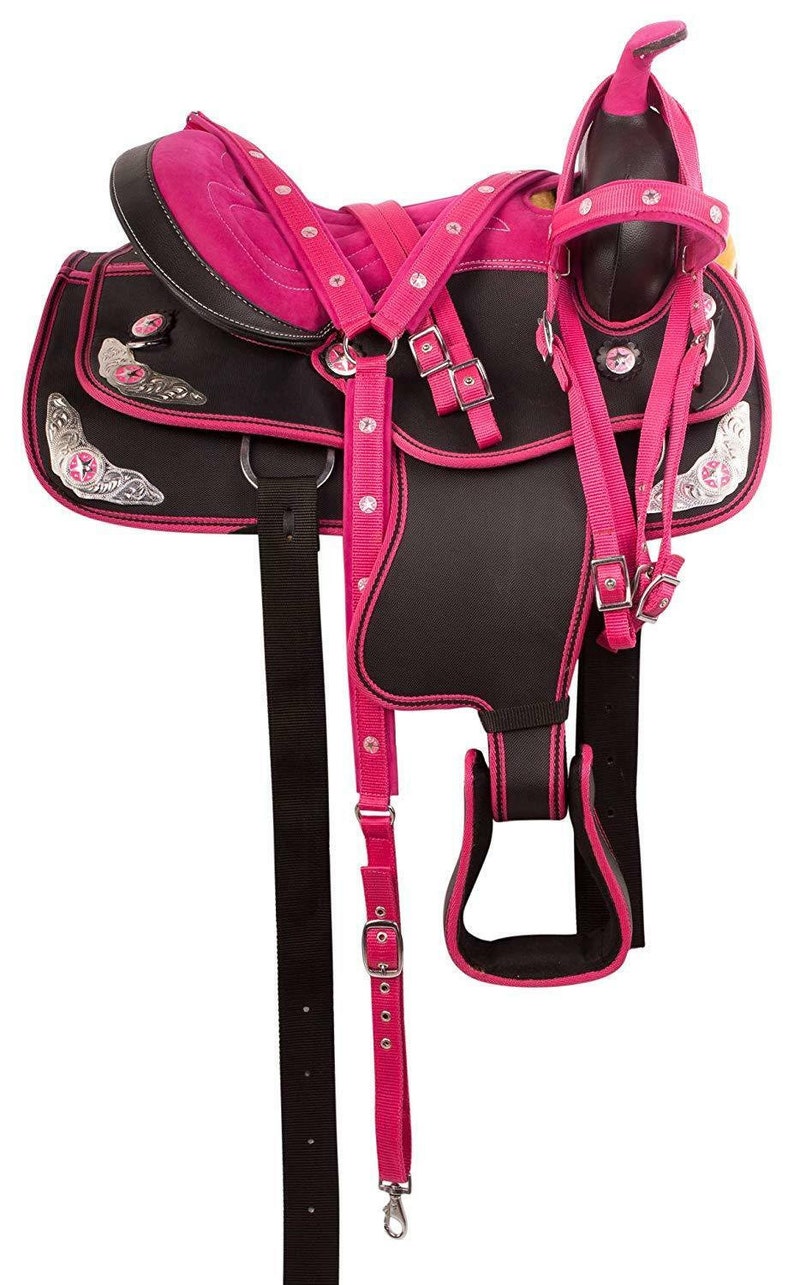Synthetic Western Adult Barrel Horse Saddle Tack With Accessories