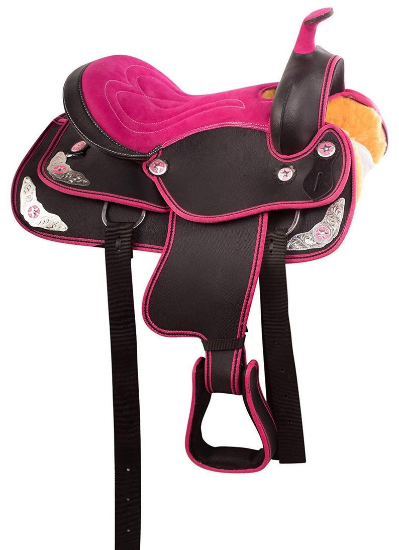 Synthetic Western Adult Barrel Horse Saddle Tack With Accessories