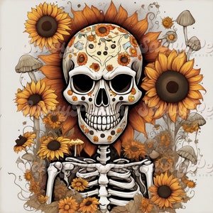 Retro Groovy Skeleton PNG