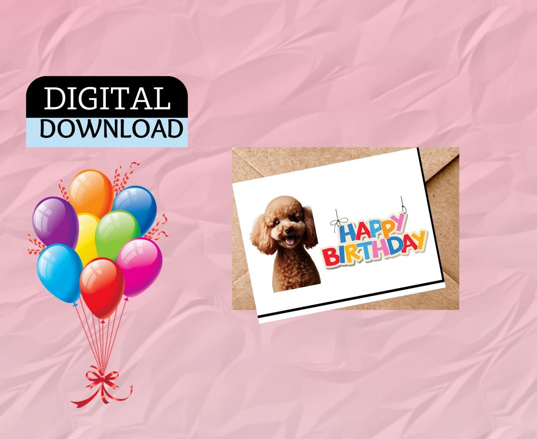 Printable Birthday Greeting Card Instant Download 7 X 5 Inch Cards for