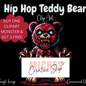 HALLOWEEN MONSTERS 5 Horror Clipart Halloween Monster Design Scary Cartoon Beast Sublimation PNG Digital Download Halloween printable