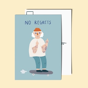 Postkarte - No Regrets