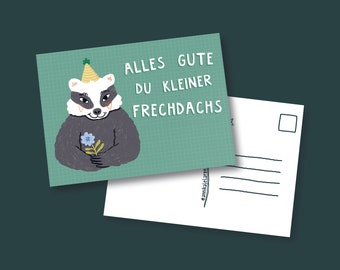 Postkarte - Alles Gute du kleiner Frechdachs