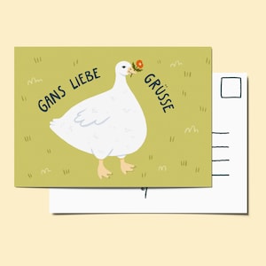 Postkarte - Gans liebe Grüße
