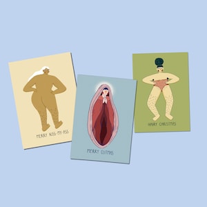 Conjunto de cartões de Natal feministas