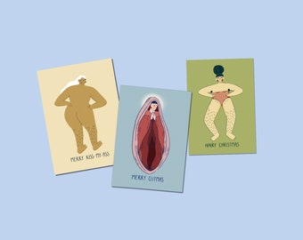 Feministisches Weihnachtskarten Set