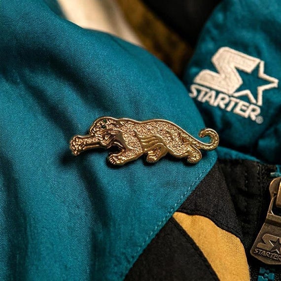 NFL Vintage Jacksonville Jaguars Jaguar Gold Pin — Jaguars Fan Gift