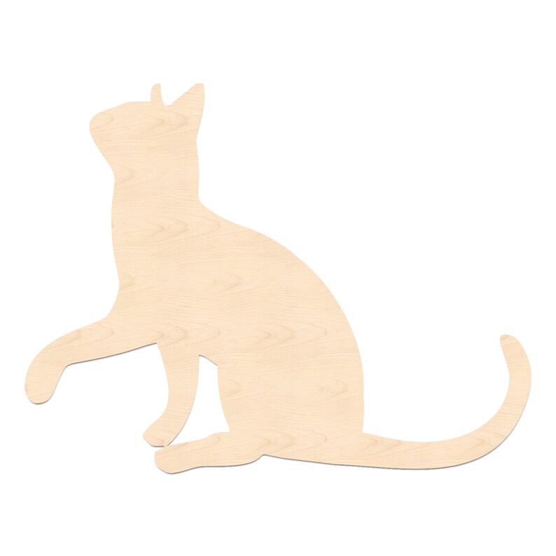 Cat Shape Cutout-Laser Cut Wooden Cat Shape-Wood Cat Cutout | Etsy