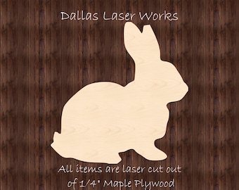 Bunny Shape-Wood Bunny Cutout-Laser Cut Bunny Blank
