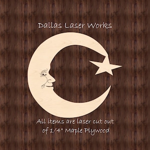 Moon-Wooden Moon Face Shape-Moon Cut Out