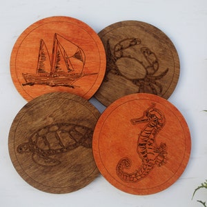 Beach Coasters-Wooden Coasters-Handmade Coasters