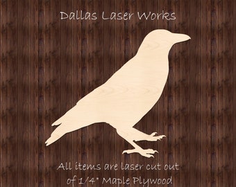 Unfinished Crow Cutout-Bird Blank