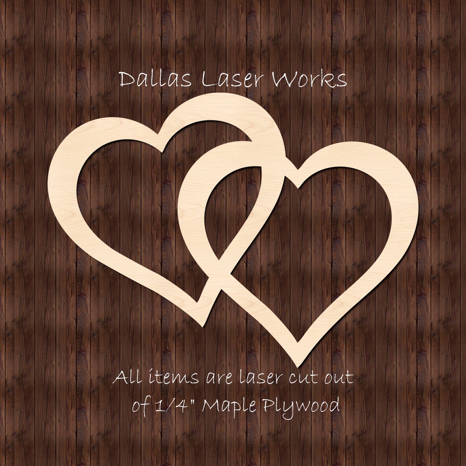 Double Heart Shape-wooden Double Heart Cutout - Etsy