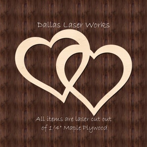 Double Heart Shape-Wooden Double Heart Cutout