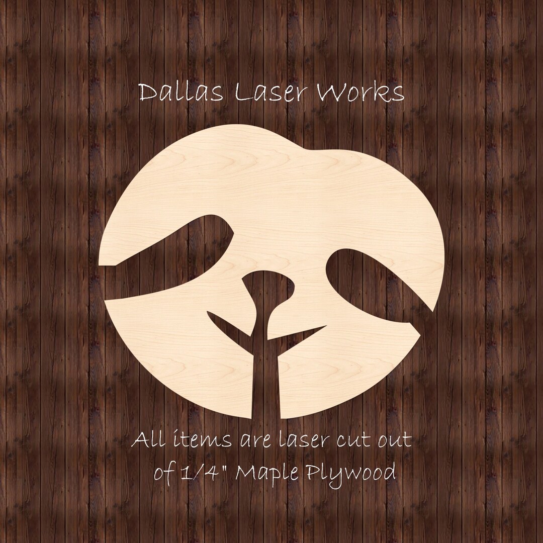 Sloth Face Shape-laser Cut Wooden Sloth Cutout - Etsy