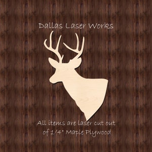 Wooden Laser Cut Deer Head-Deer Head Cutout-Deer Head Shape