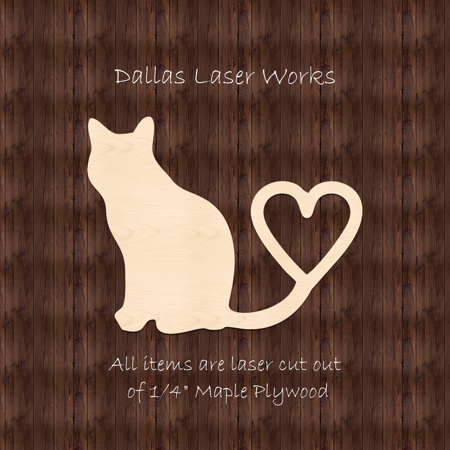 Cat Shape-unfinished Cat Heart Tail Cutout - Etsy