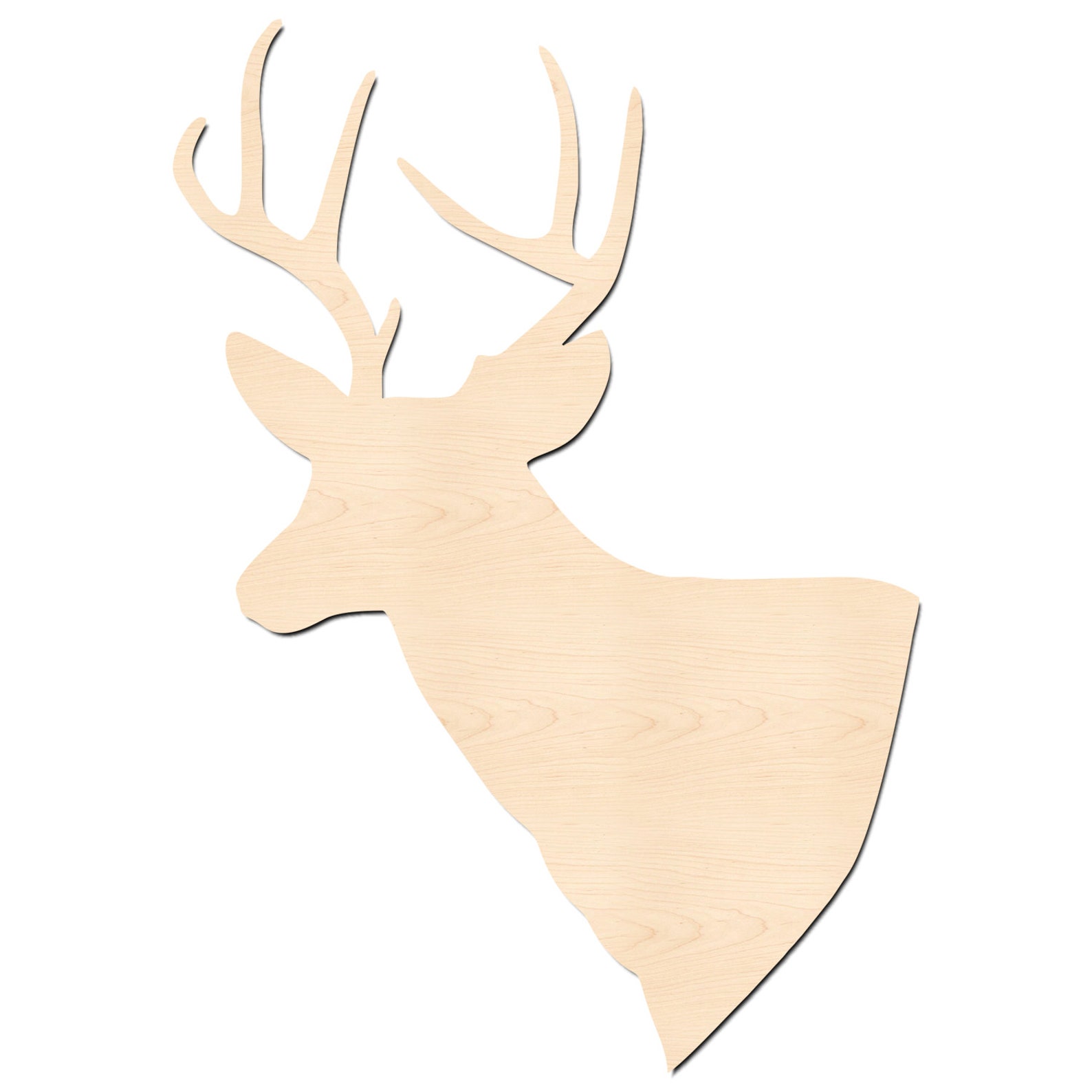 Wooden Laser Cut Deer Headdeer Head Cutoutdeer Head Shape Etsy