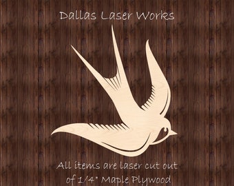 Swallow Bird Cutout-Wooden Swallow Shape-Bird Blanks