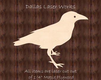 Laser Cut Crow Shape- Wooden Crow Cutout
