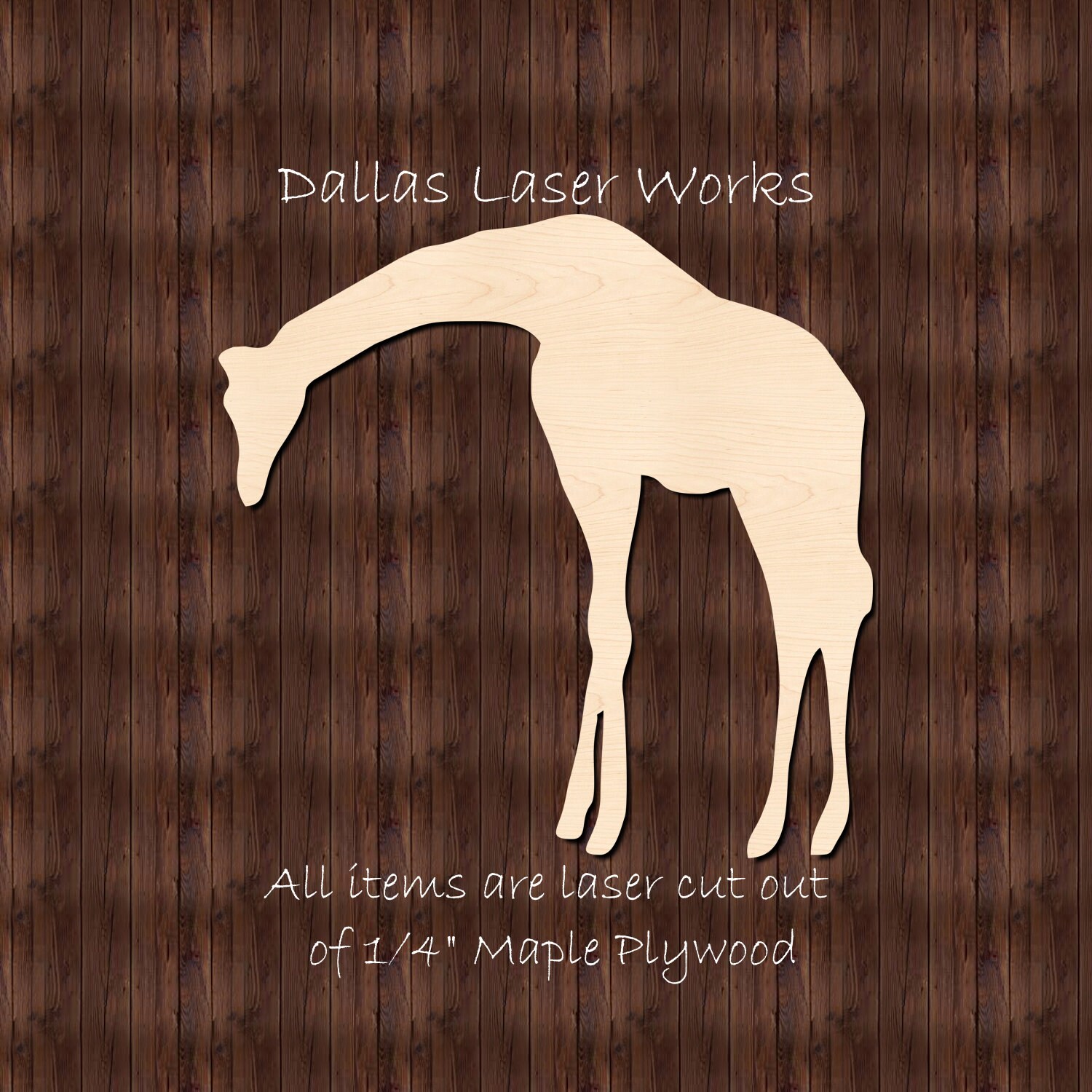 Giraffe ShapeWooden Giraffe CutoutLaser Cut Animals Etsy