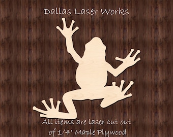 Maple Wood Frog Cutout-Laser Cut Frog-Frog Shape