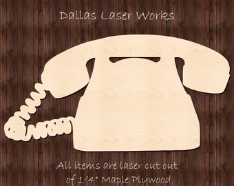 Wood Telephone-Telephone Shape-Laser Telephone Cutout