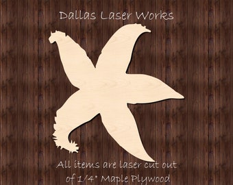 Wooden Starfish Shape-Laser Cut Starfish-Unfinished Starfish