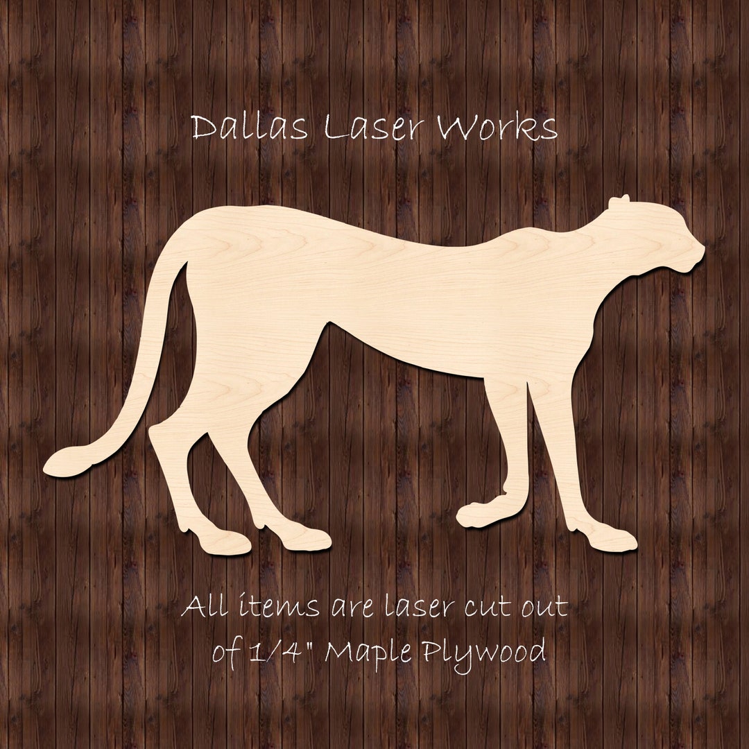 Maple Wood Cheetah Cutout- Laser Cut Cheetah- Cheetah Shape - Etsy