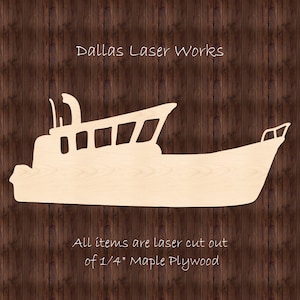 Wooden Boat Cutout-Unfinished Boat Shape