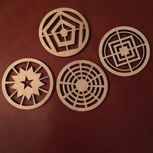 Laser Wood Coasters,Geometric Coasters,Drinking Coaster