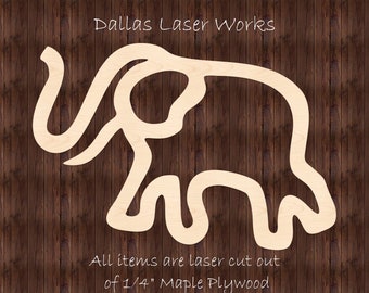 Elephant Shape-Unfinished Wooden Elephant Cutout-Christmas Ornament