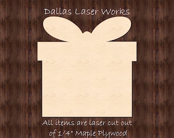 Present Cutout-Christmas Present Shape-Wooden Present Blank