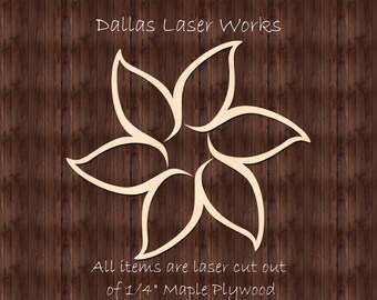 Flower Shape-Unfinished Wooden Flower Blank