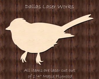 Fluffy Bird Shape-Unfinished Bird Cutout