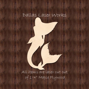 Mermaid Shape-Laser Cut Mermaid-Wooden Mermaid Cutout
