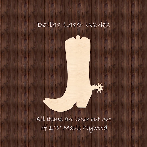 Cowboy Boot Shape-Unfinished Boot Cutout