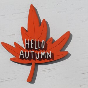 Wooden Hello Autumn Leaf-Fall Leaf Sign