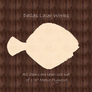 Flounder Shape-Laser Cut Flounder Cutout