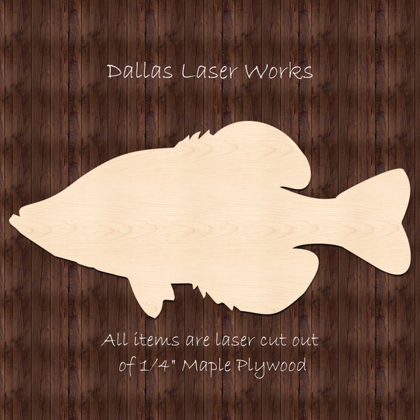 Crappie Shape-Wooden Crappie Cutout-Laser Cut Fish Shape