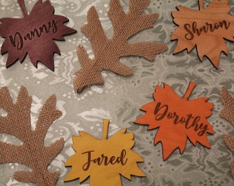 Thanksgiving Place Cards-Maple Leaf Place Holders