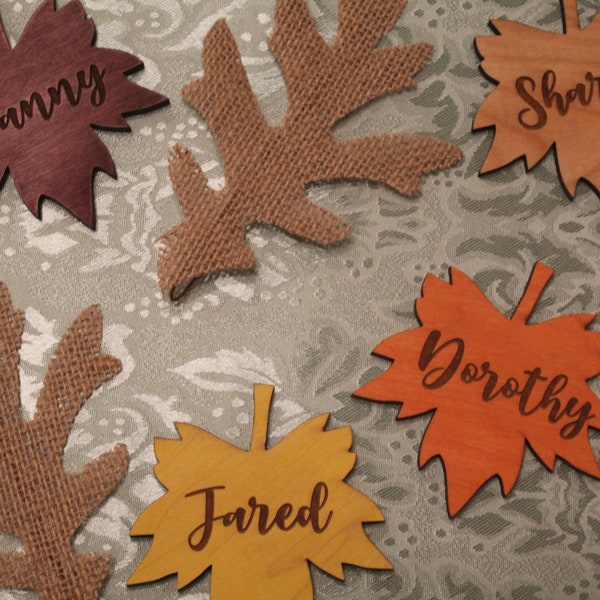 Thanksgiving Place Cards-Maple Leaf Place Holders