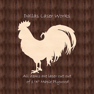 Unfinished Rooster Blank-Laser Cut Wooden Rooster Cutout