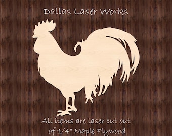 Unfinished Rooster Blank-Laser Cut Wooden Rooster Cutout